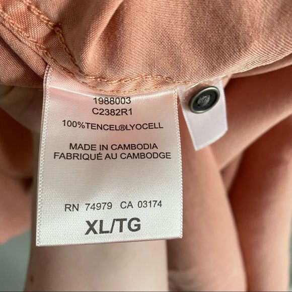 Parasuco Womens Muted Pink Tencel Lyocell Longline Button Down Blouse Size XL - Picture 4 of 7